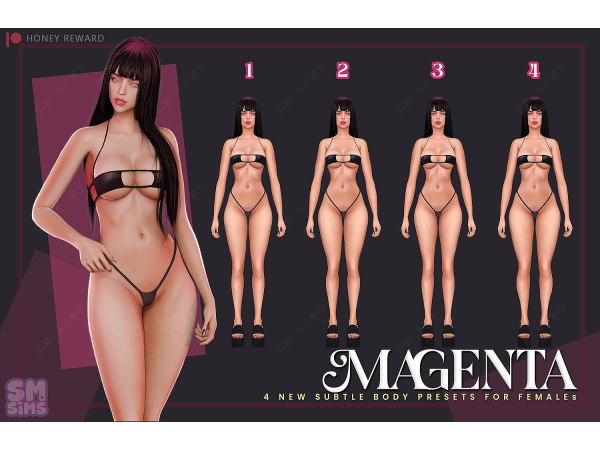 Mix HONEY Magenta Body Presets by SMSims - The Sims 4 Custom Content