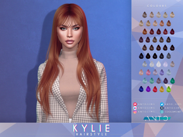 Alpha Kylie Hairstyle by Anto - The Sims 4 Custom Content