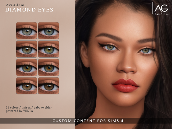 Alpha Diamond Eyes by VentaStudio - The Sims 4 custom content