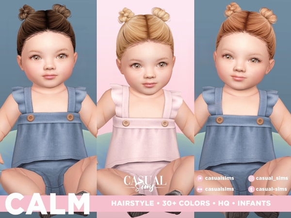 Alpha Calm Hairstyle for Infants No Bangs - The Sims 4 custom content