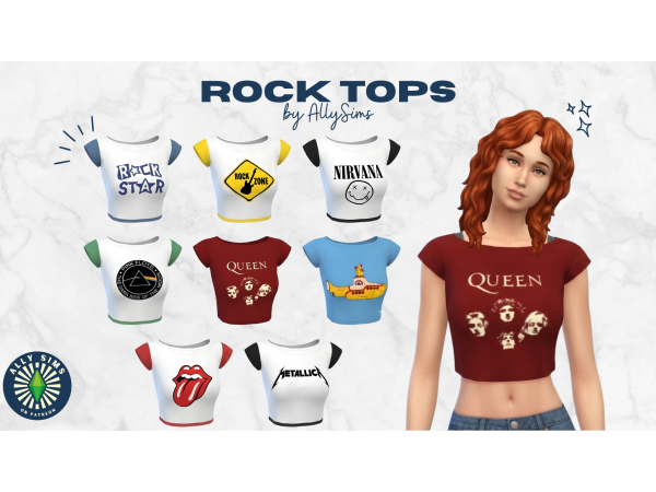 Maxis Match Basics Rock Tops Maxis Match by AllySims - The Sims 4 Custom Content
