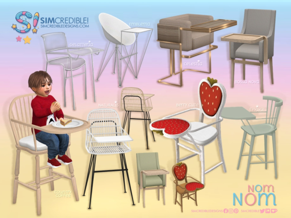 Mix Nom Nom [baby high chairs] - The Sims 4 custom content