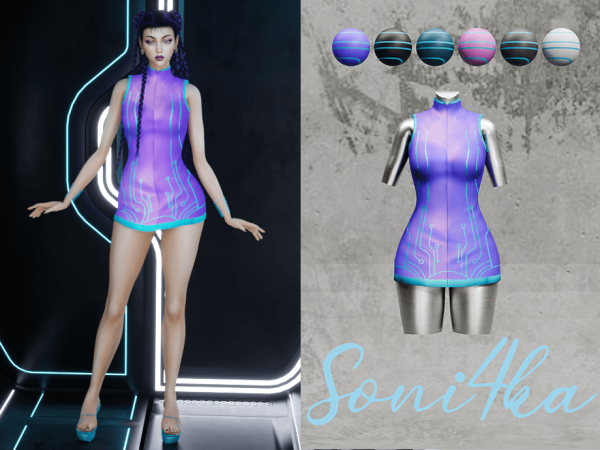 Alpha Sci Fi Dress 2 by Soni4ka - The Sims 4 Custom Content