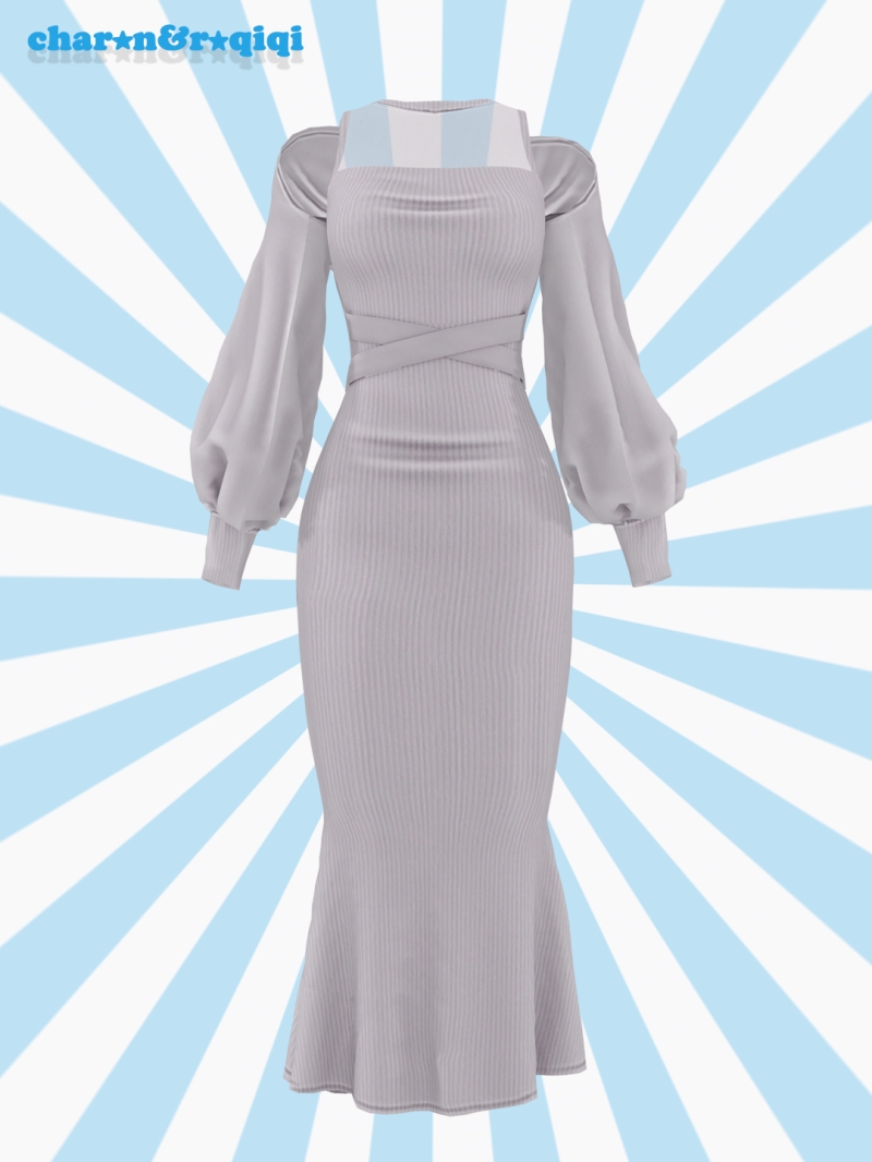 Mix [charonroqiqi]cover up dress by roqiqi - The Sims 4 Custom Content