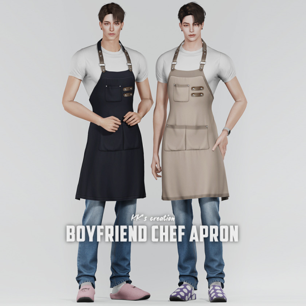 Alpha [KK] BOYFRIEND CHEF APRON by simsfinds - The Sims 4 Custom Content