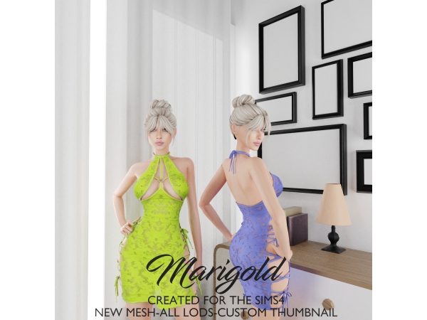 Alpha MARIGOLD TS4_LACE BLOOM - The Sims 4 custom content