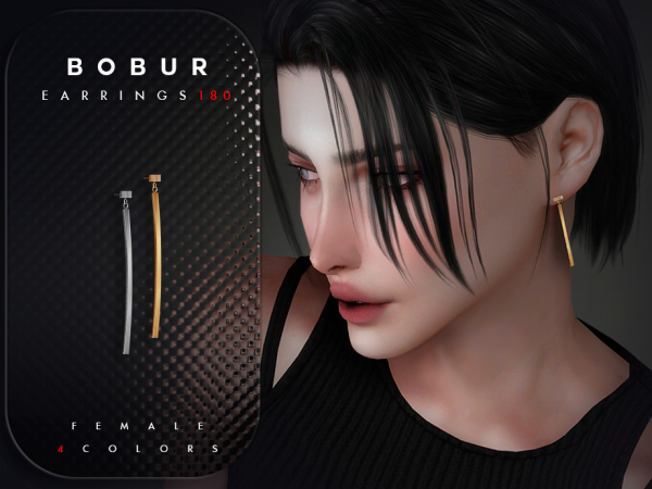 Alpha T Bar Drop Earrings - The Sims 4 custom content