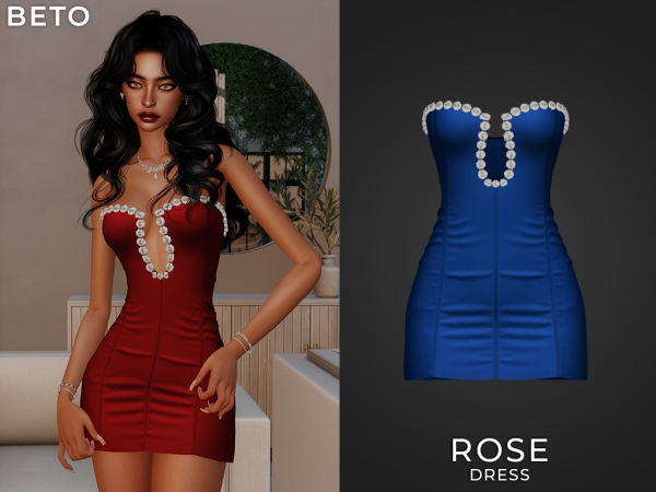 Alpha Rose Dress - The Sims 4 Custom Content
