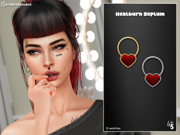 Alpha Heatburn Septum by WisteriaSims - The Sims 4 Custom Content