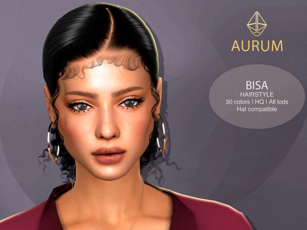 Aurum - Bisa curly low bun with edges (aadult hairstyle) by Aurum