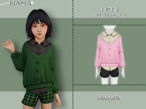Maxis Match 7NANA (Himari) Set w Cardigan - The Sims 4 Custom Content