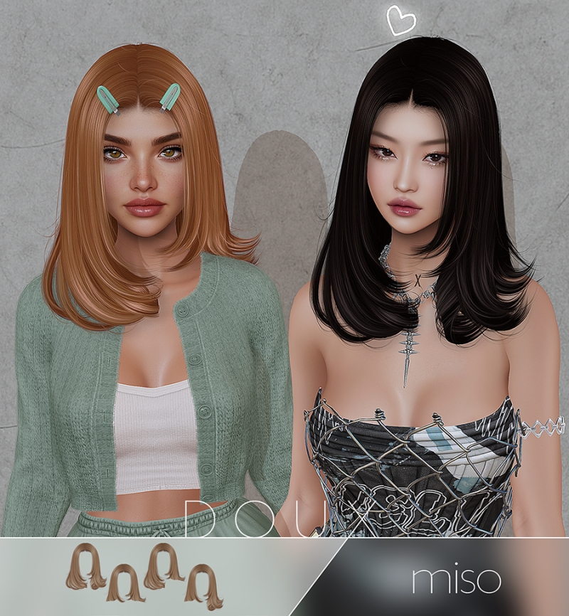 Alpha DOUX Miso Hairstyle by douxhair - The Sims 4 Custom Content