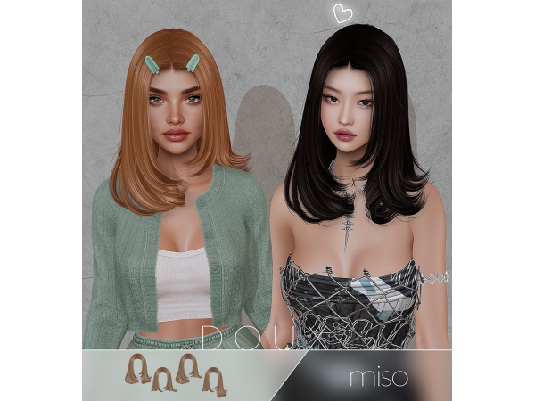 Alpha DOUX Miso Hairstyle - The Sims 4 Custom Content