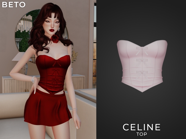 Alpha Celine Top - The Sims 4 Custom Content
