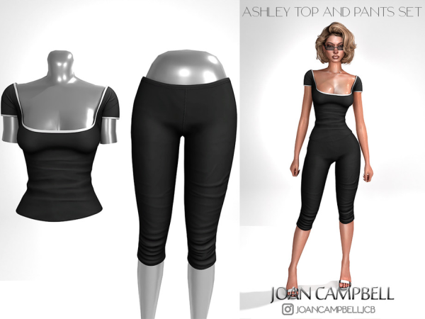 Alpha ASHLEY TOP AND PANTS SET by Joan_Campbell_Beauty_ - The Sims 4 Custom Content