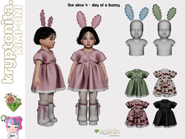 Maxis Match rabbit toddler - The Sims 4 custom content
