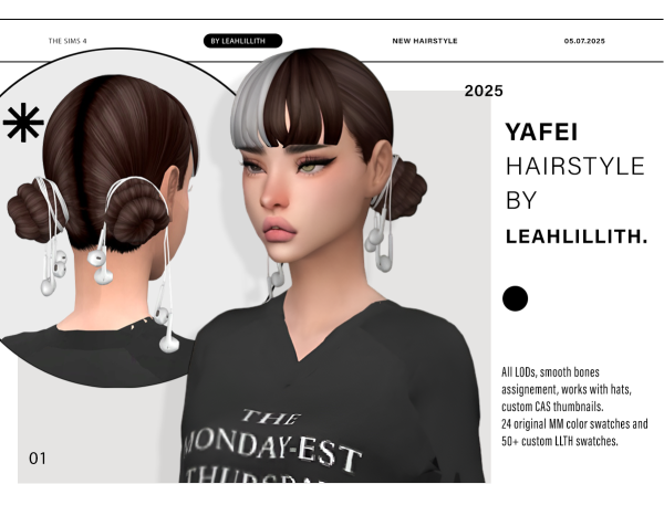 Maxis Match Yafei Hairstyle by simsfinds - The Sims 4 custom content