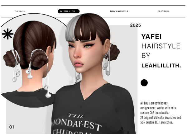 Maxis Match Yafei Hairstyle by leahlillith - The Sims 4 custom content