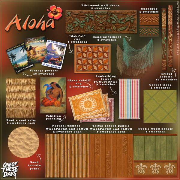 Alpha OOTD BuildBuy Aloha by oneofthesedays - The Sims 4 Custom Content