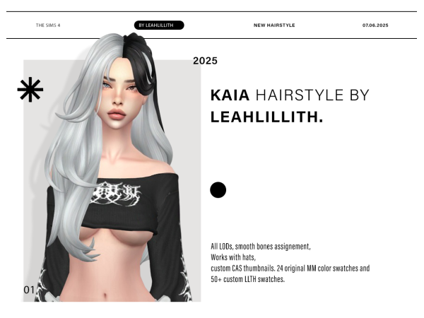 Maxis Match Kaia Hairstyle by leahlillith - The Sims 4 custom content