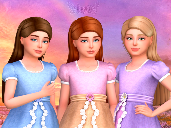 Mix Janessa Kathleen and Lacey's Hair Barbie and the 12 Dancing Princesses Collection - The Sims 4 Custom Content
