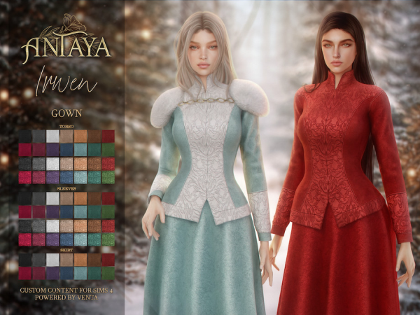 Alpha Antaya Irwen Gown by VentaStudio - The Sims 4 custom content