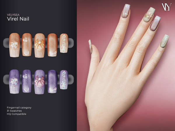 Alpha VELYSEA Virel Nail by VELYSEA - The Sims 4 Custom Content