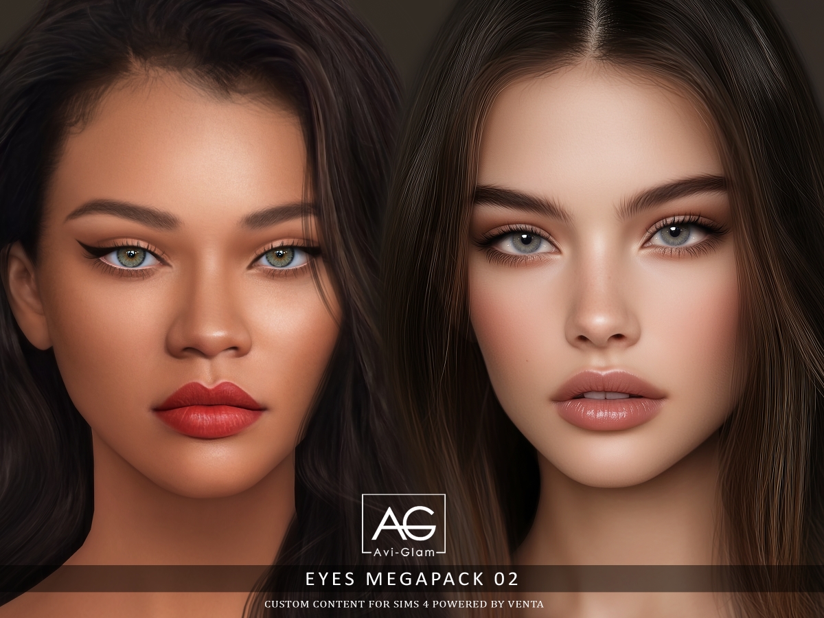Alpha Avi Glam Eyes Megapack 02 by simsfinds - The Sims 4 Custom Content
