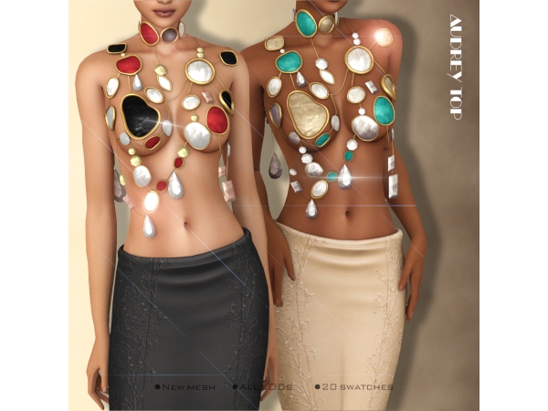 Sims 4 [Belaloallure] Audrey jewls top