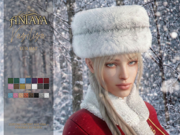 Alpha Antaya Vasilisa Fur Hat by VentaStudio - The Sims 4 Custom Content