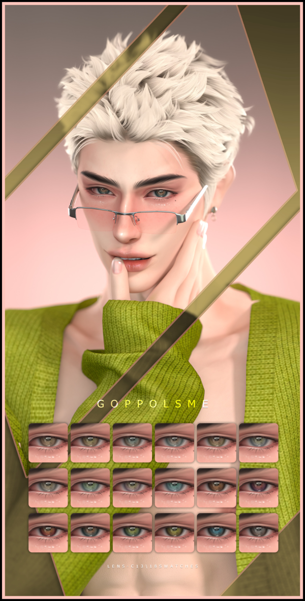 Alpha GPME GOLD CONTACT LENS C13 by simsfinds - The Sims 4 Custom Content