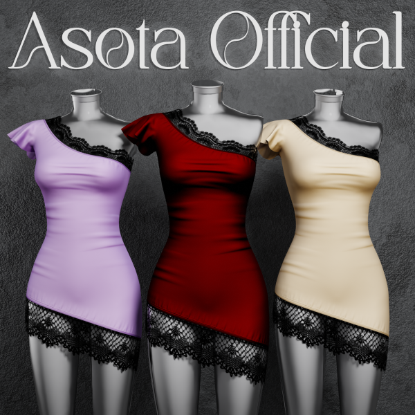 Alpha [ASOTA OFFICIAL] Monic Short Dress by asotaofficial - The Sims 4 Custom Content