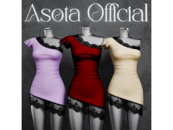 Alpha [ASOTA OFFICIAL] Monic Short Dress - The Sims 4 Custom Content