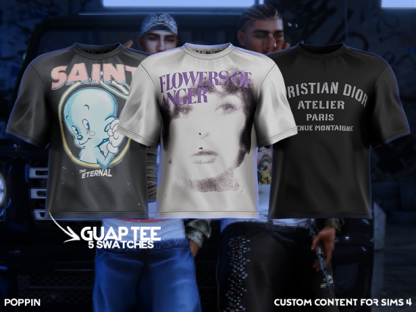 Alpha POPPIN Guap Tee - The Sims 4 Custom Content