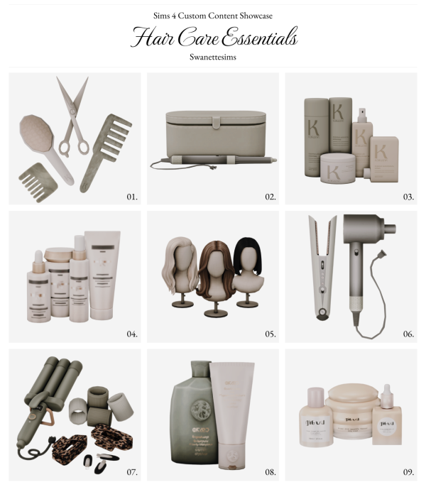 Maxis Match Hair Care Essentials by simsfinds - The Sims 4 Custom Content