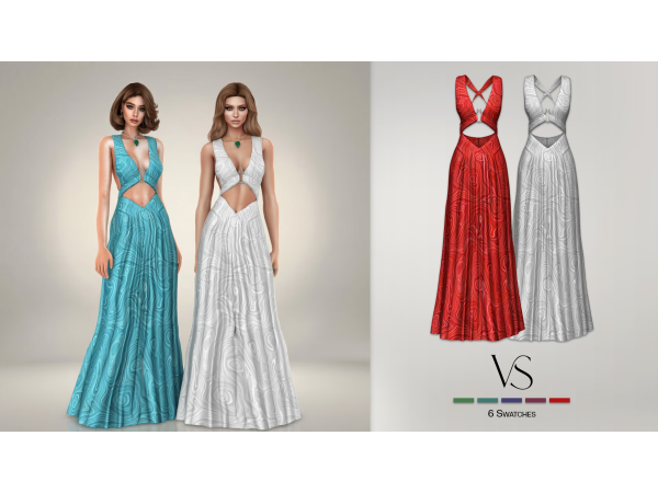 Alpha MALACHITE DRESS by velinestudios - The Sims 4 Custom Content