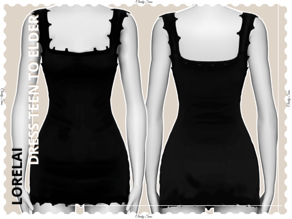 Alpha Lorelai Dress Teen to Elder - The Sims 4 Custom Content