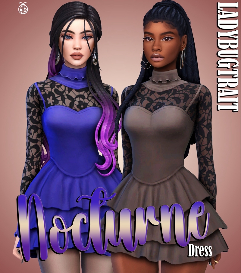 Maxis Match Noctrune dress by ladybugtrait - The Sims 4 Custom Content