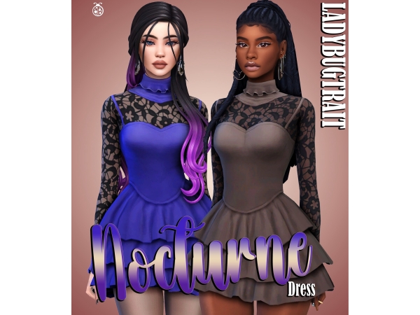 Maxis Match Noctrune dress - The Sims 4 Custom Content