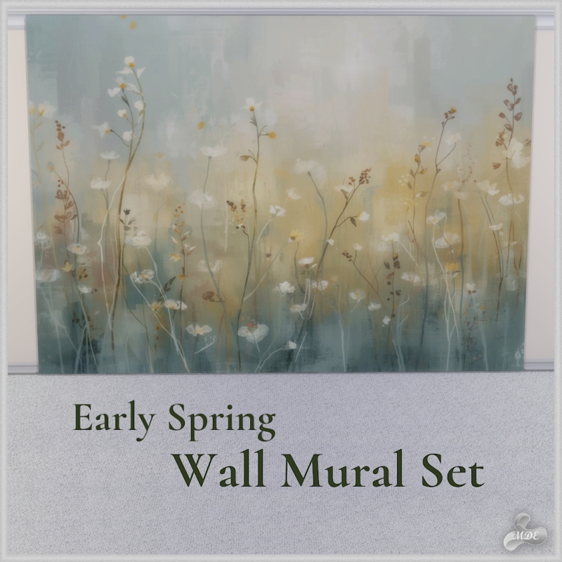 Mix Early Spring Wall Mural Set by mde - The Sims 4 Custom Content
