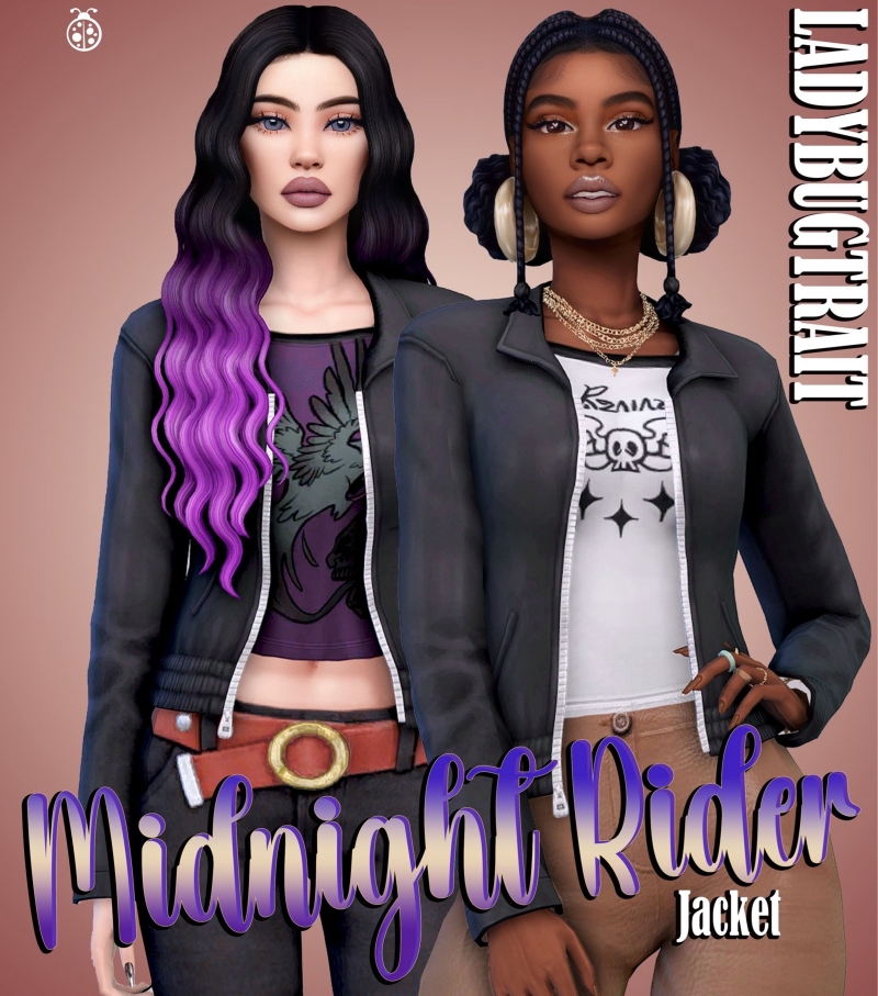 Maxis Match Midnight Rider jacket by ladybugtrait - The Sims 4 Custom Content