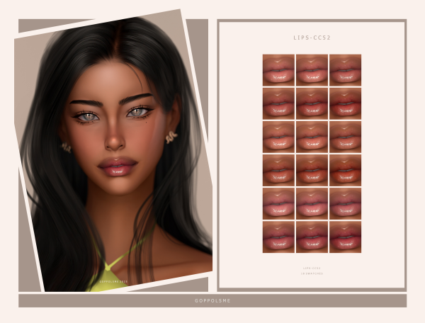 Alpha GPME GOLD Lips CC52 by simsfinds - The Sims 4 Custom Content
