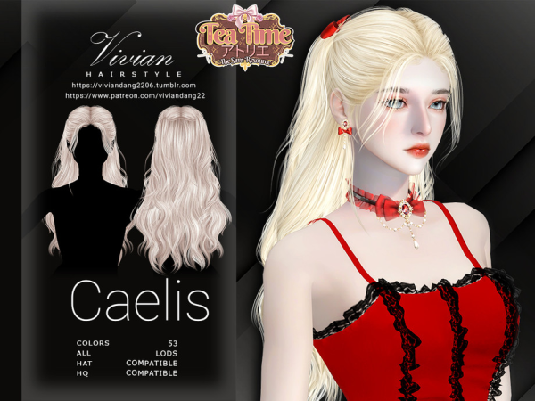 Alpha Caelis Hairstyle by VivianDang - The Sims 4 Custom Content