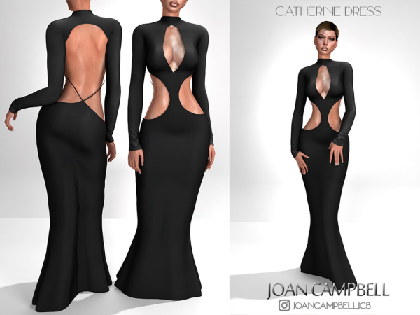 Alpha CATHERINE DRESS by Joan_Campbell_Beauty_ - The Sims 4 Custom Content