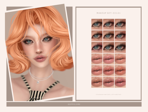 Alpha GPME GOLD MAKEUP SET CC121 by simsfinds - The Sims 4 Custom Content