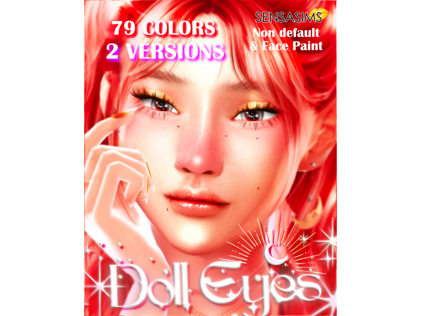 Maxis Match DOLL EYES 2 VERSIONS 79 COLORSGLASS DOLL EYES SOFT DOLL EYES - The Sims 4 Custom Content