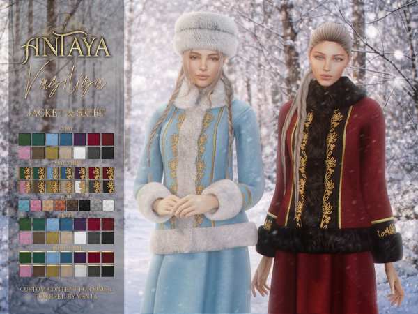 Alpha Antaya Vasilisa Jacket Skirt by VentaStudio - The Sims 4 Custom Content