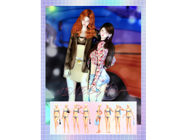 Mix [MIEMIE]Bag Girls poses 16 - The Sims 4 Custom Content