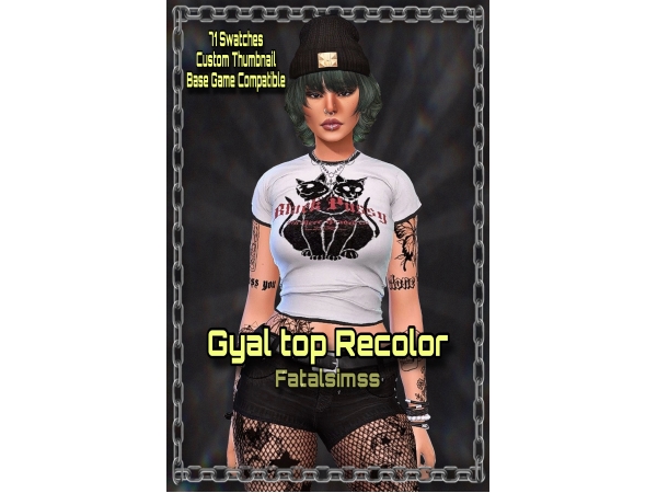 Alpha Fatalsimss Gyal Top Recolor - The Sims 4 Custom Content