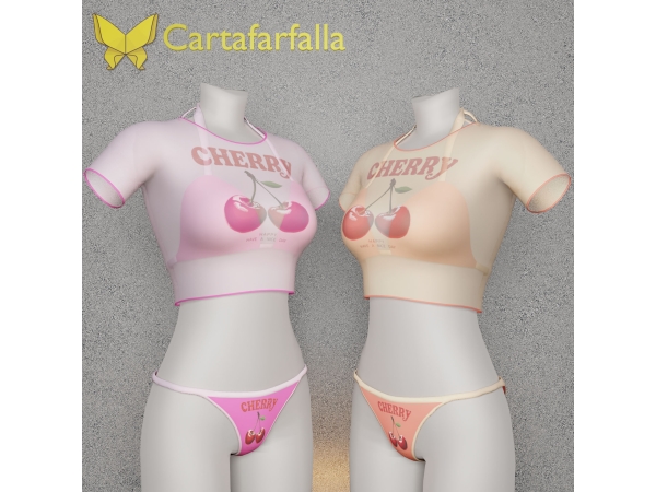 Alpha Cartafarfalla Cherelle set - The Sims 4 Custom Content